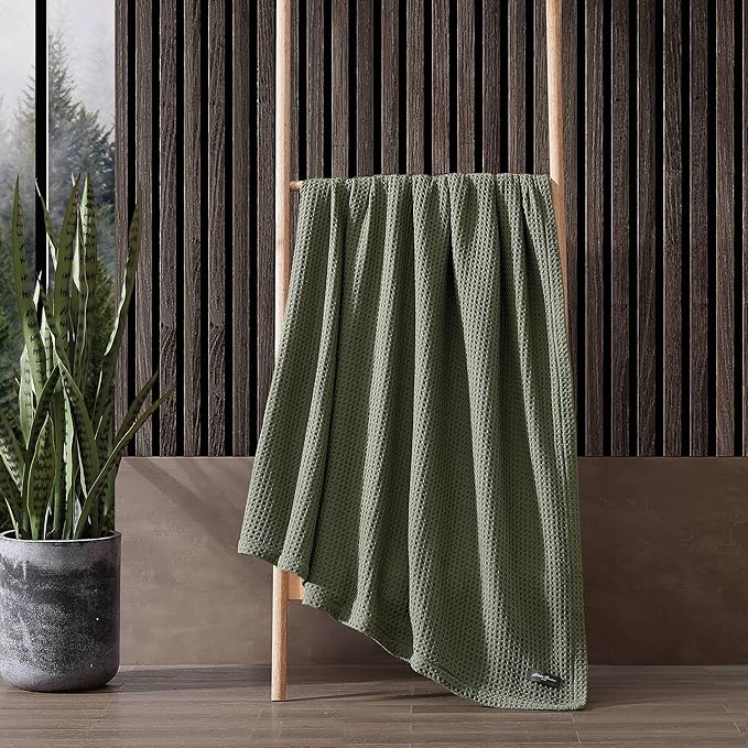 Eddie Bauer Blanket Soft Waffle Weave Bedding, Medium Weight Bedroom Decor, Softens Every Wash, King, Green