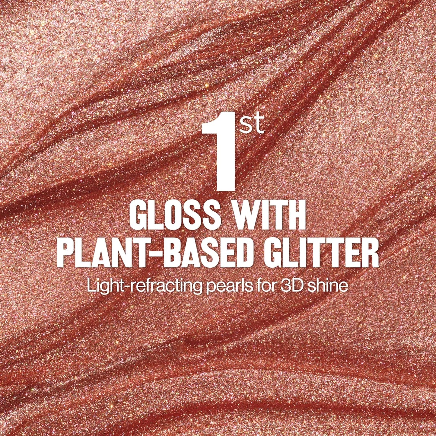 Revlon Super Lustrous Glimmer Gloss, Non-Sticky Lip Gloss, High-Shine Finish, Plant-Based Glitter, 002 Pink Prisma, 0.13 fl oz