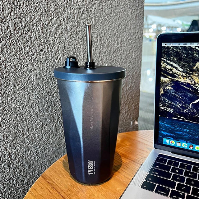 Tyeso Gradient Thermos Cup With Straw
