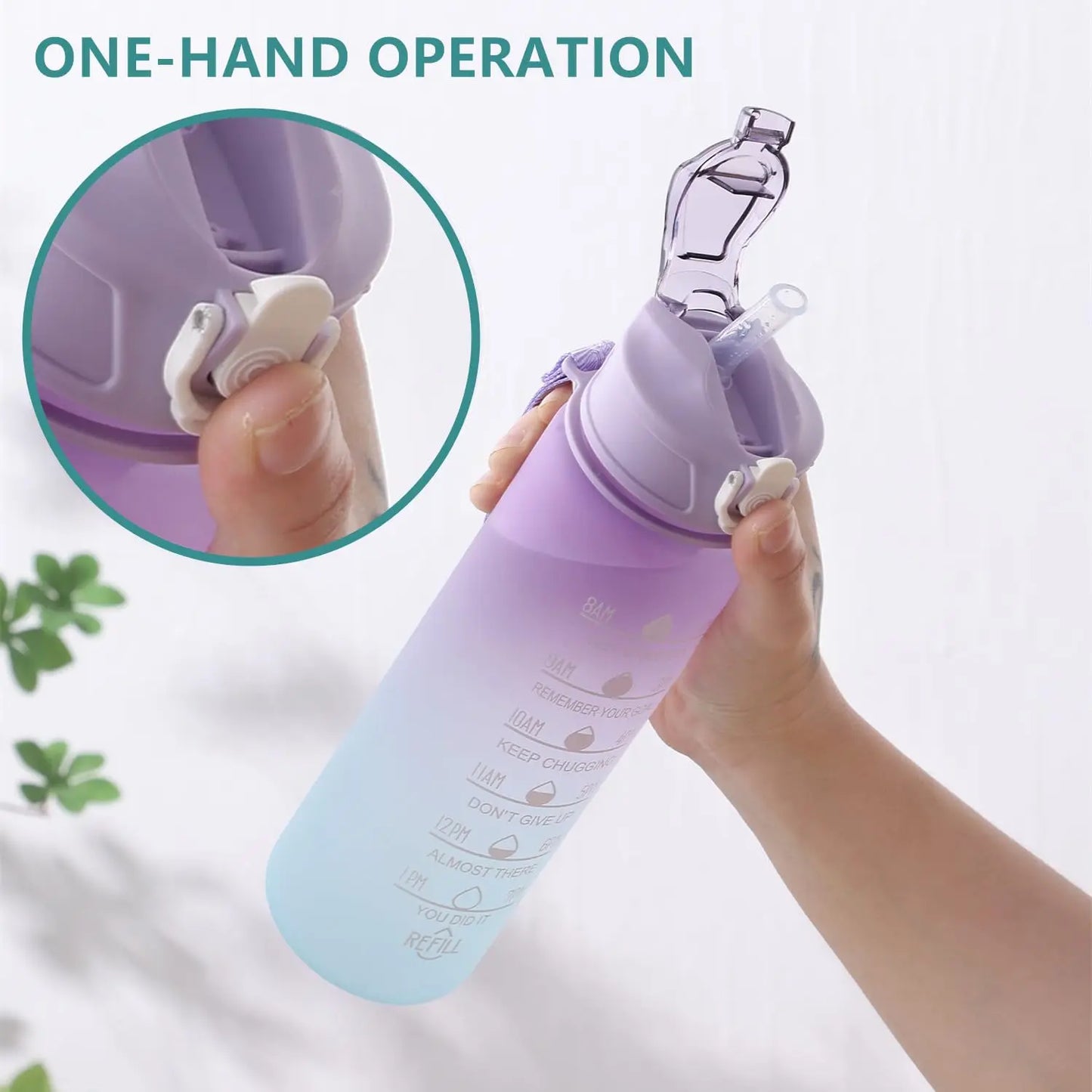 24 OZ BPA Free Water Bottle with Carrying Strap