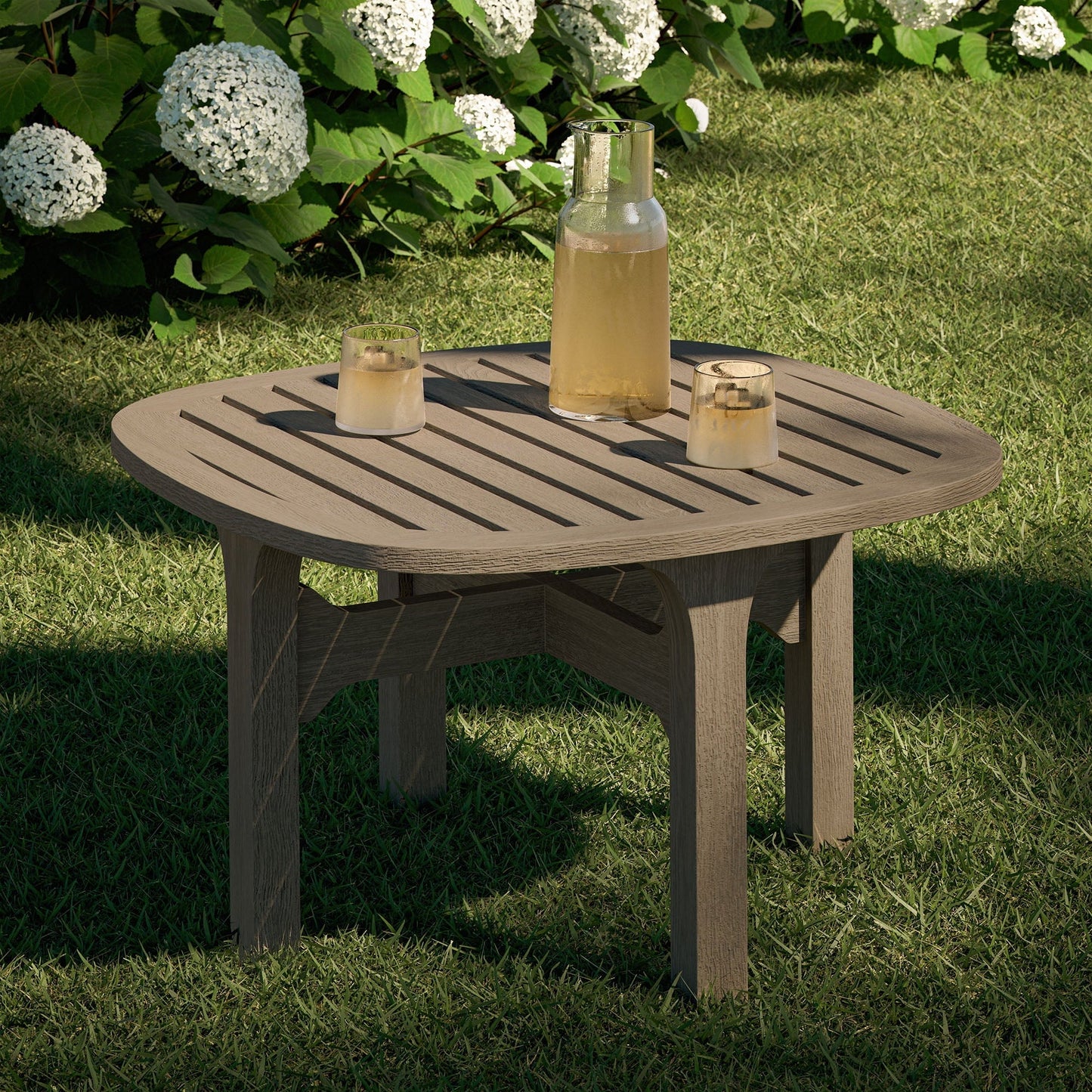 Coffee Side Table, Brown, Teak Wood, Outdoor Patio Balcony Cafe Bistro Garden Hospitality Restaurant, Modern Contemporary, HB37905