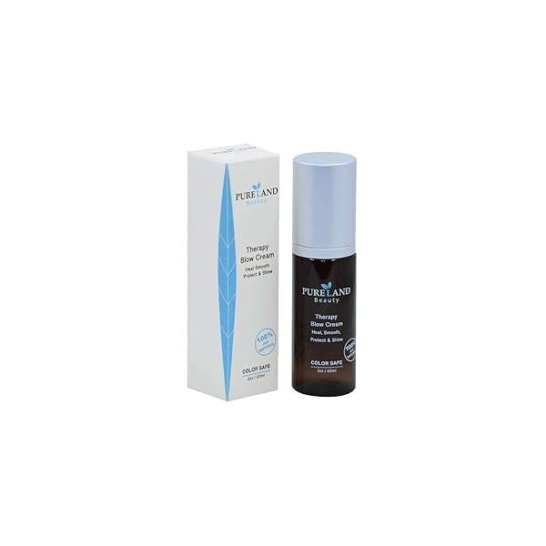Pureland Beauty Therapy Blow Cream - Leave-In Hair Repair Treatment Hydrating Mask for Sensitive Scalp and Dry Natural Care Chemical-Free Plant-Based
