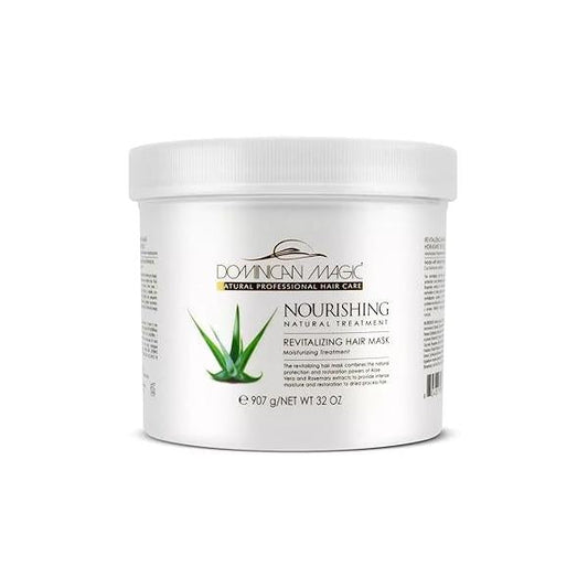 Dominican Magic Nourishing Revitalize Moisturizing Hair Mask with Aloe Vera & Rosemary Extract - Treatment for Damaged and Frizzy Natural Hair, 32 oz