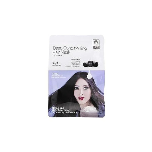 Deep Conditioning Hair Mask for Oily Hair-Infused with Charcoal, Volcanic Ash, Tea Tree Oil-Help Balance Oil, Soothes the Scalp and Encourages Growth, 1 oz (Pack of 3)